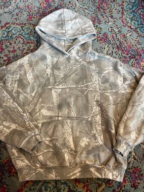 Lazy Sunday Gray-Beige Camouflage Hoodie